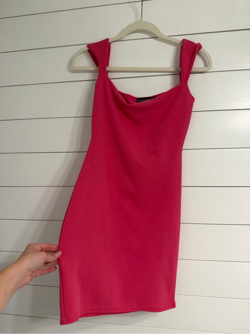 PrettyLittleThing Hot Pink Cowl Neck Mini Dress